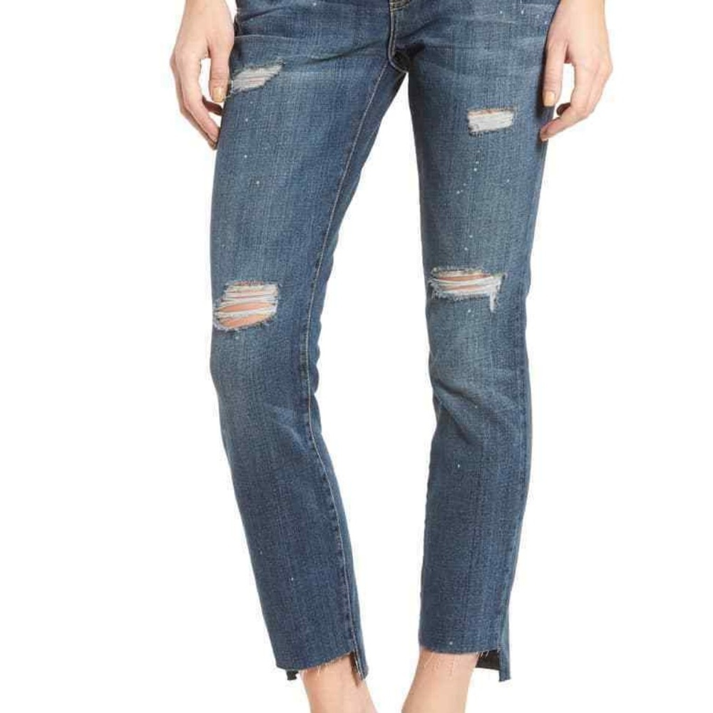CURRENT ELLIOTT  UNEVEN CUT LOVED DESTROY Jeans
